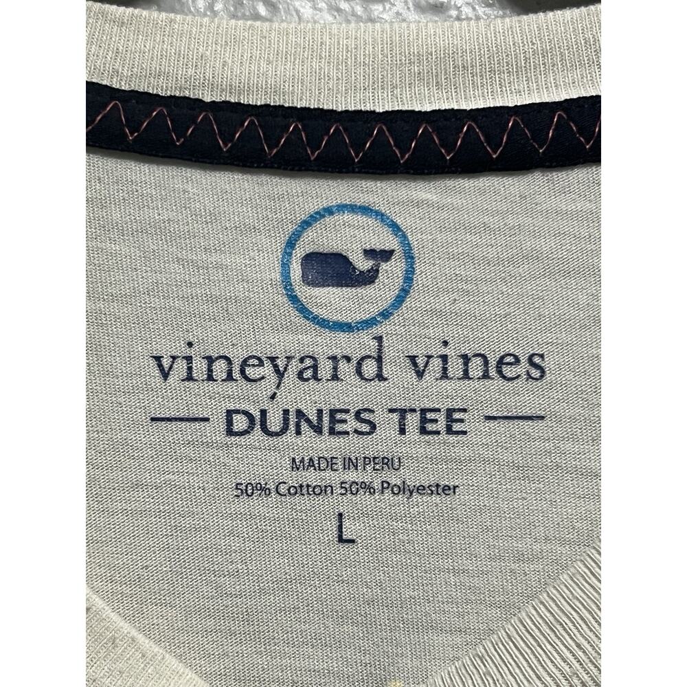 Vineyard Vines Shirt Mens L Blue Dunes Tee Camper Graphic Tagless Cotton Blend